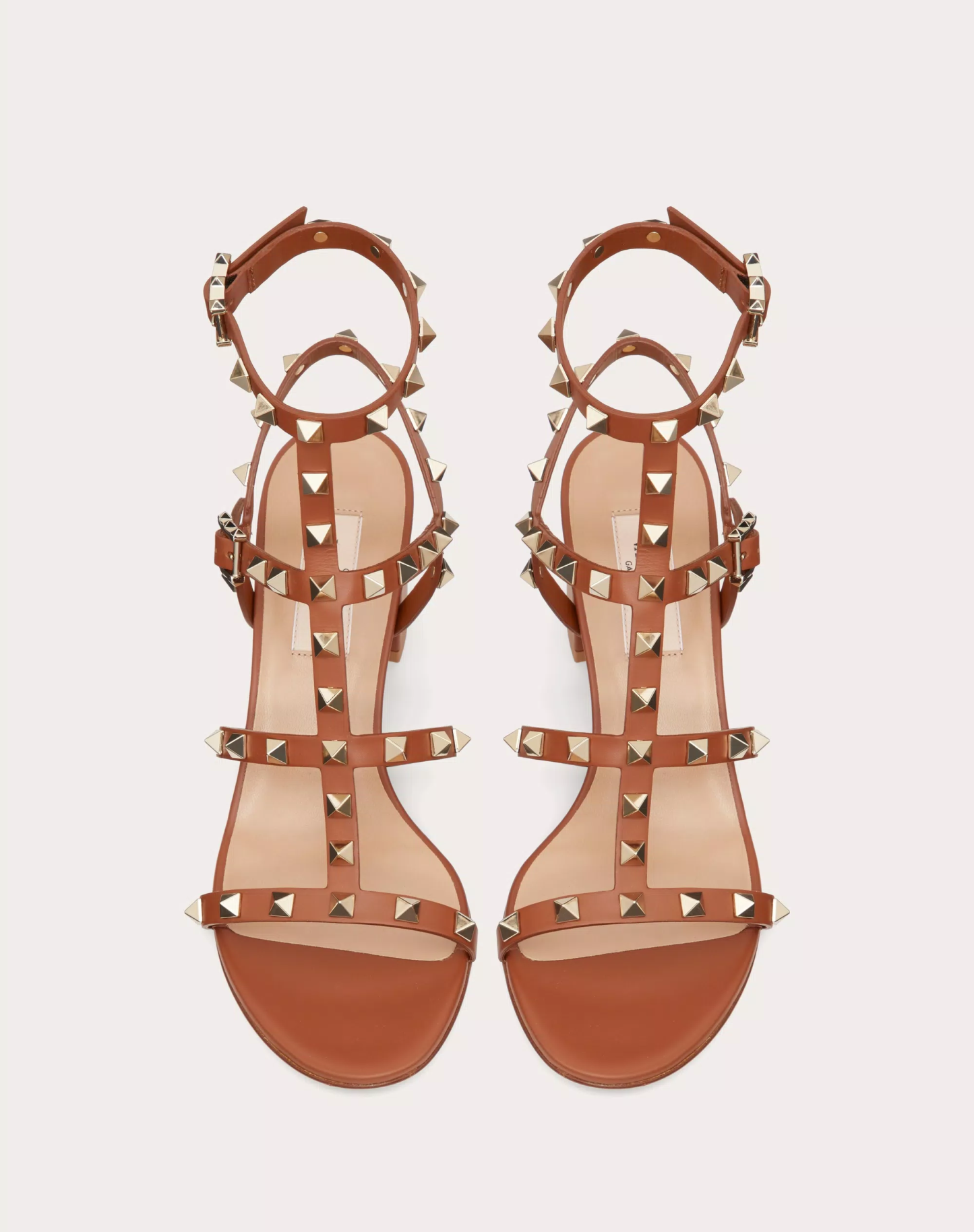 ROCKSTUD CALFSKIN ANKLE STRAP SANDAL 60 MM